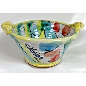 Carol Richard Selfridge Art Ceramic Hand Painted Pastel Trinket Bowl Dish Signed